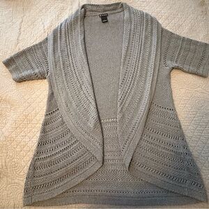 New Directions Light Gray Open-Front Cardigan